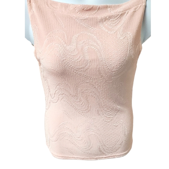 WRAPPER Women's New Pretty Pink Swirl Design Sleeveless Tank Top Size L - Picture 2 of 13